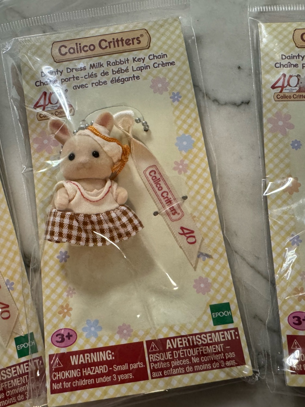 Calico Critters dainty dress milk rabbit  Keychain Plush (Beige/Brown)